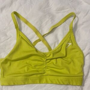 Gymshark Lime Yellow Ruched Crossback Sports Bra XS